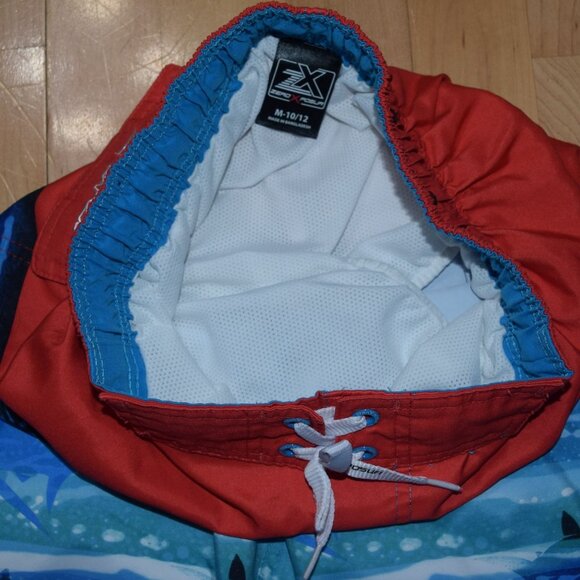 ZERO XPOSUR  Boys' sz M 10/12 Mesh Brief Lined Swim Trunks Board Shorts - Picture 2 of 3